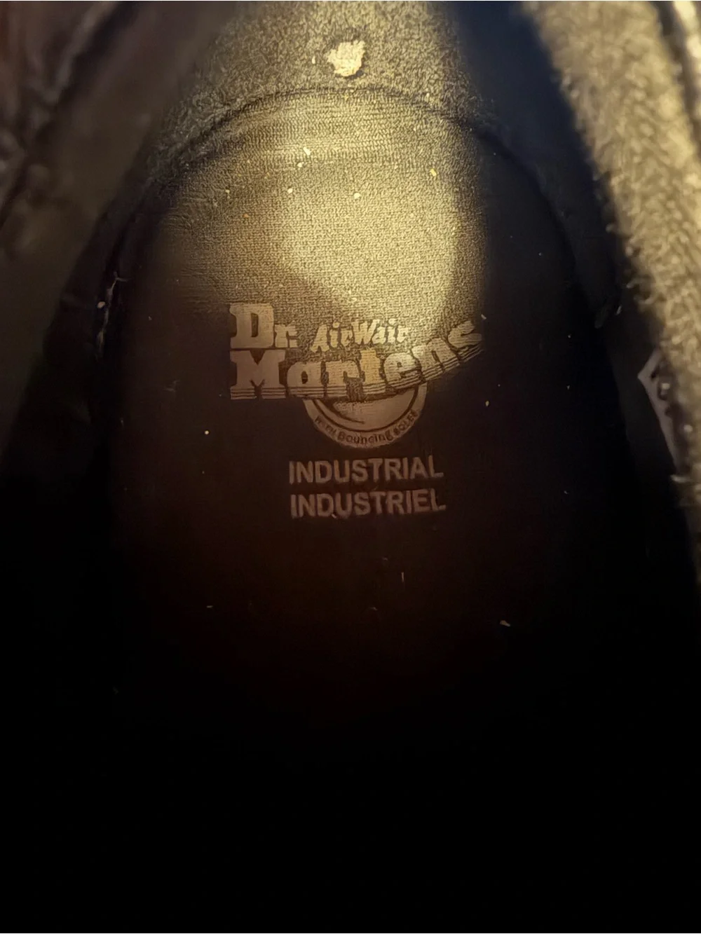 Dr. Martens Black Textured Leather Hampshire Industrial line Shoes, Size 9